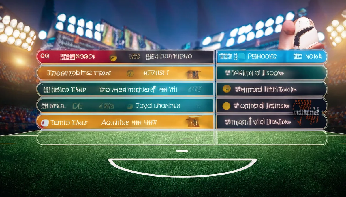 Rows of live betting markets displayed above a floodlit pitch
